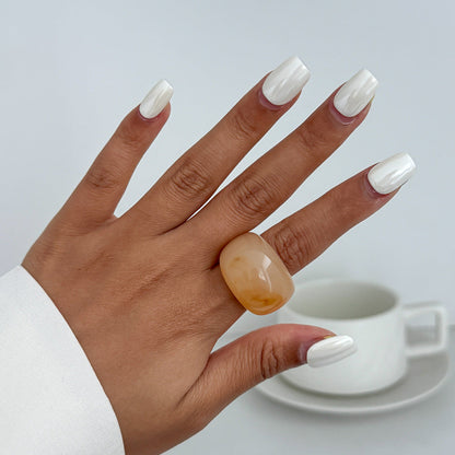 Colorful Resin Rings Geometric Design For Women