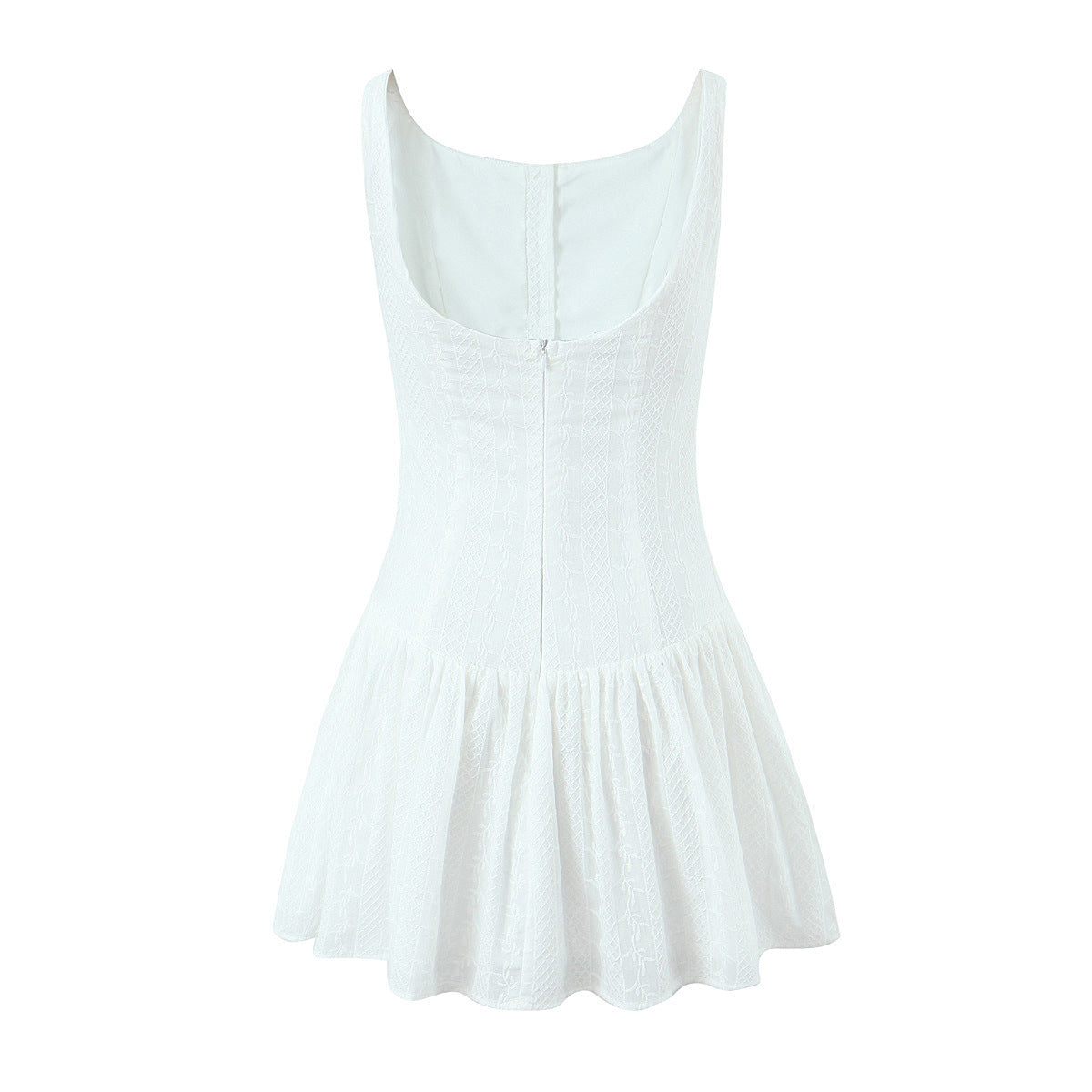 Sexy Solid Color Backless Staps Mini Dress