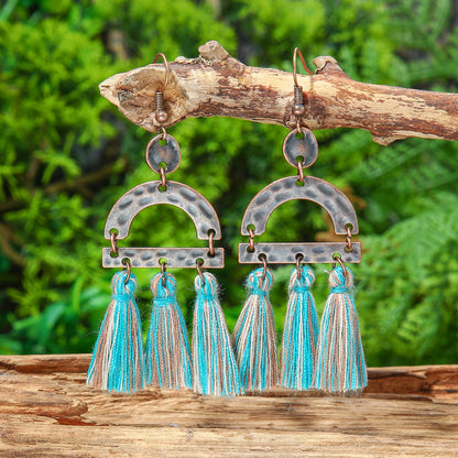 Bohemian Geometric Tassel Earrings Exotic Vacation Jewelry