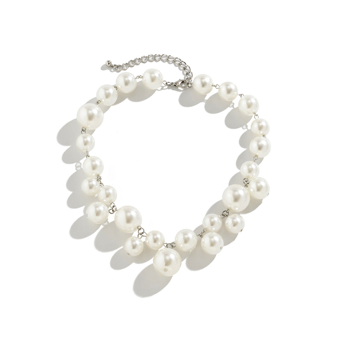 Punk Style Creative Beaded Faux Pearl Tassel Necklace For Women