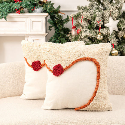 Minimalist Plush Embroidery Christmas Throw Pillow Case