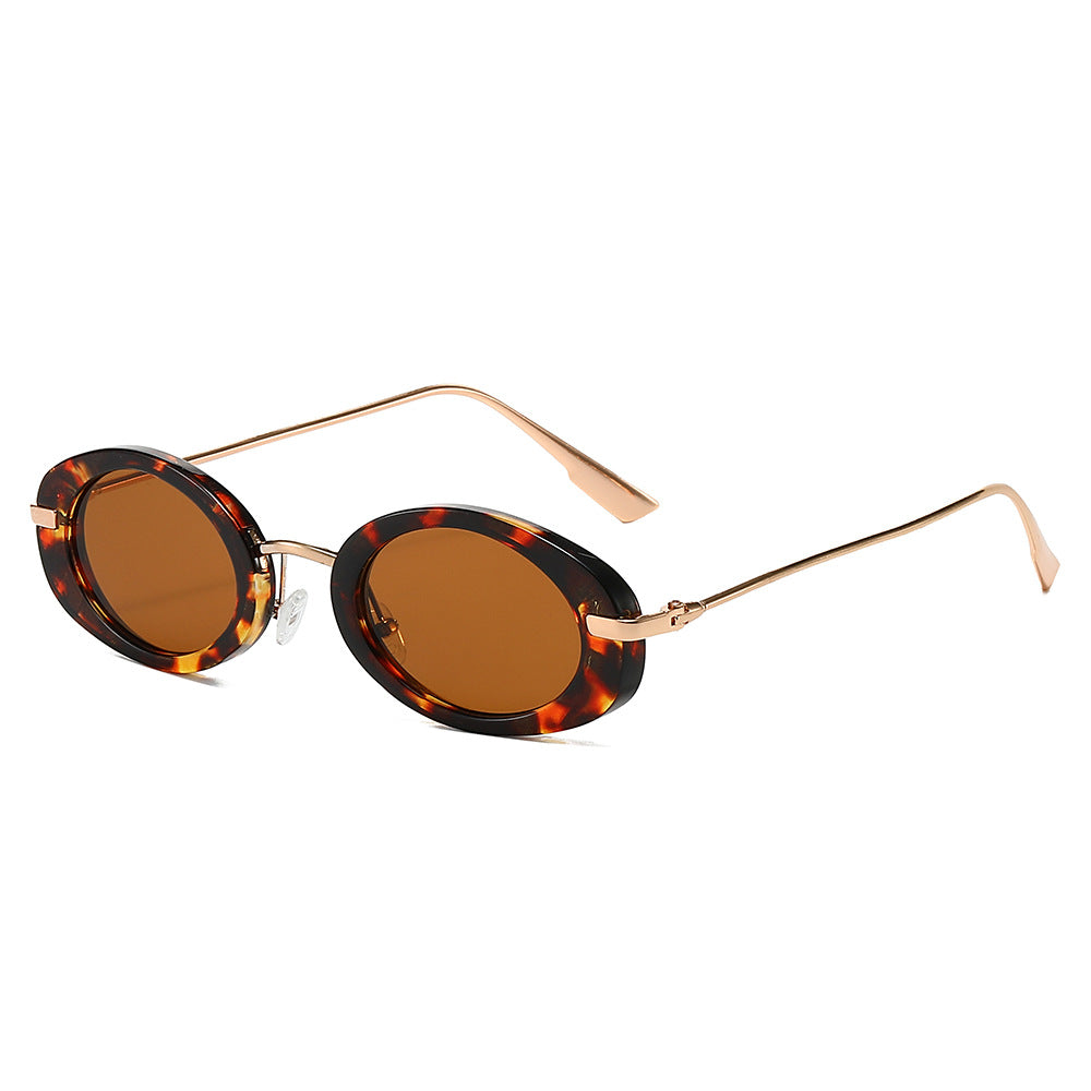 Oval Retro Sunglasses Stylish UV400 Protection Eyewear