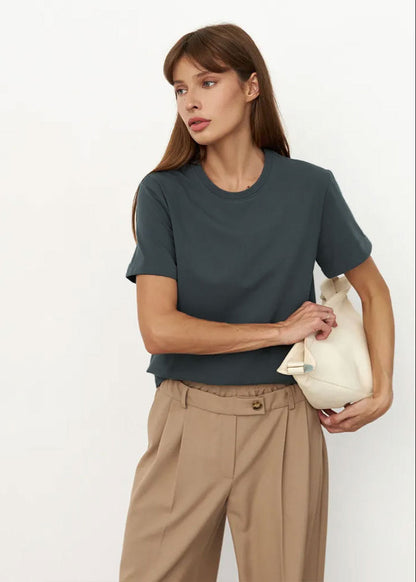 Crew Neck Cotton Tee Soft Breathable Fabric