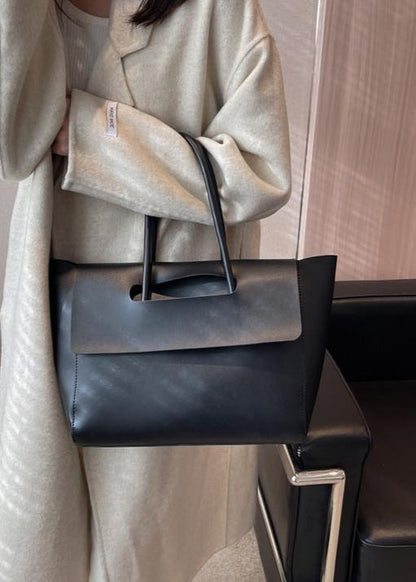 Spacious Pu Tote Bag With Minimalist Flap Design