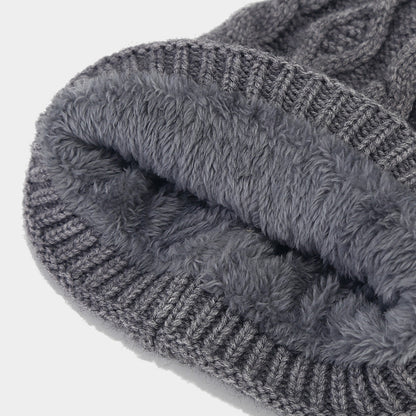 Winter Cable Knit Thermal Scarf Hat Gloves Sets