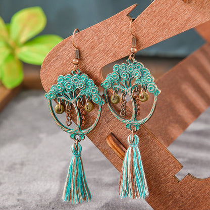 Trendy Geometric Alloy Earrings Set Vintage Bohemian Style