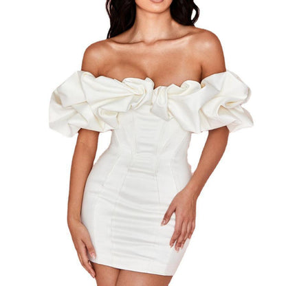 Strapless Fishtail Peplum Dress Elegant Cocktail Dress