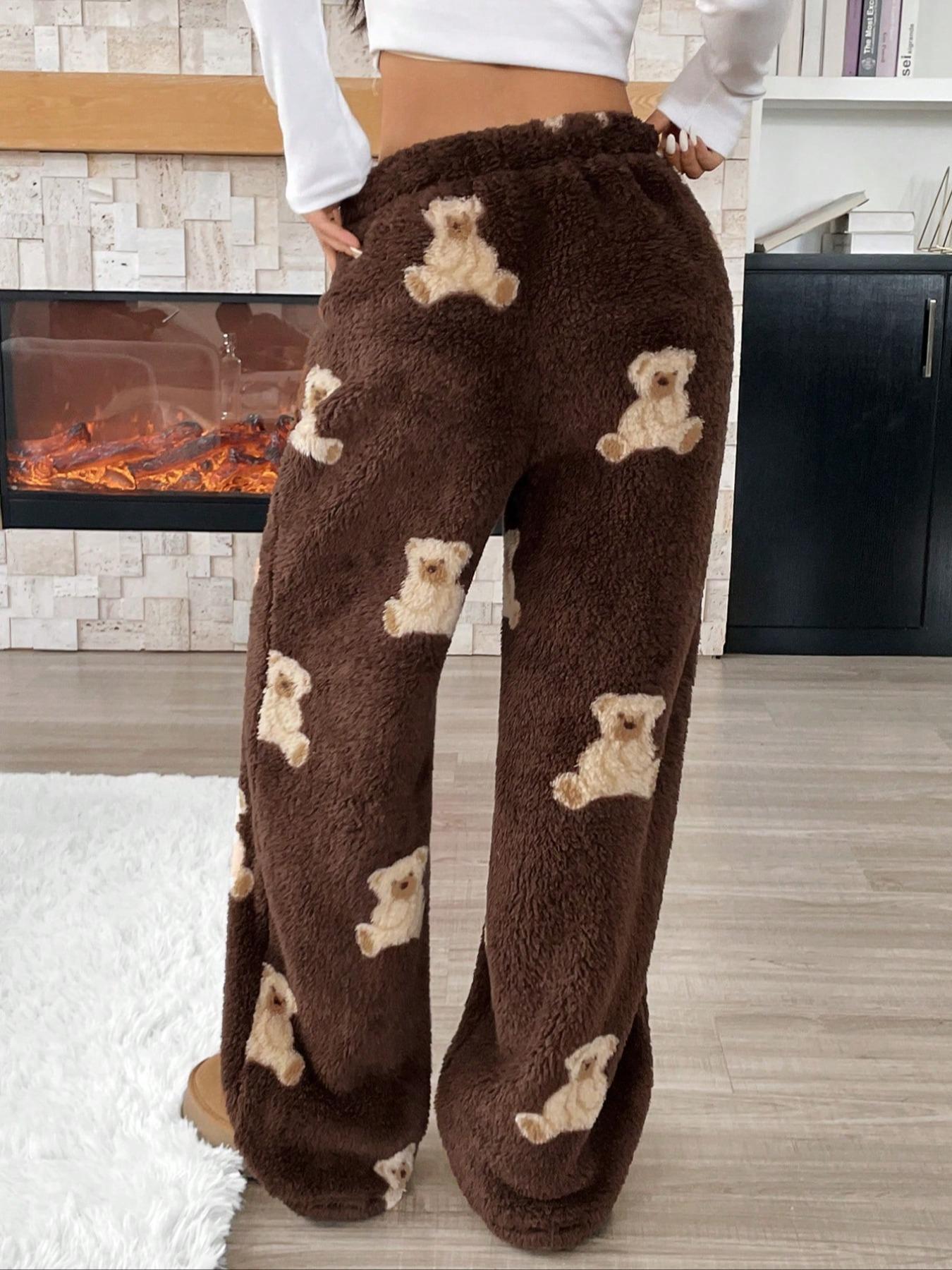 Casual Leopard Print Elastic Waist Wide Leg Pants