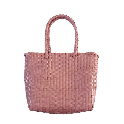 Summer Straw Tote Bag Handmade PVC Beach Shoulder Bag