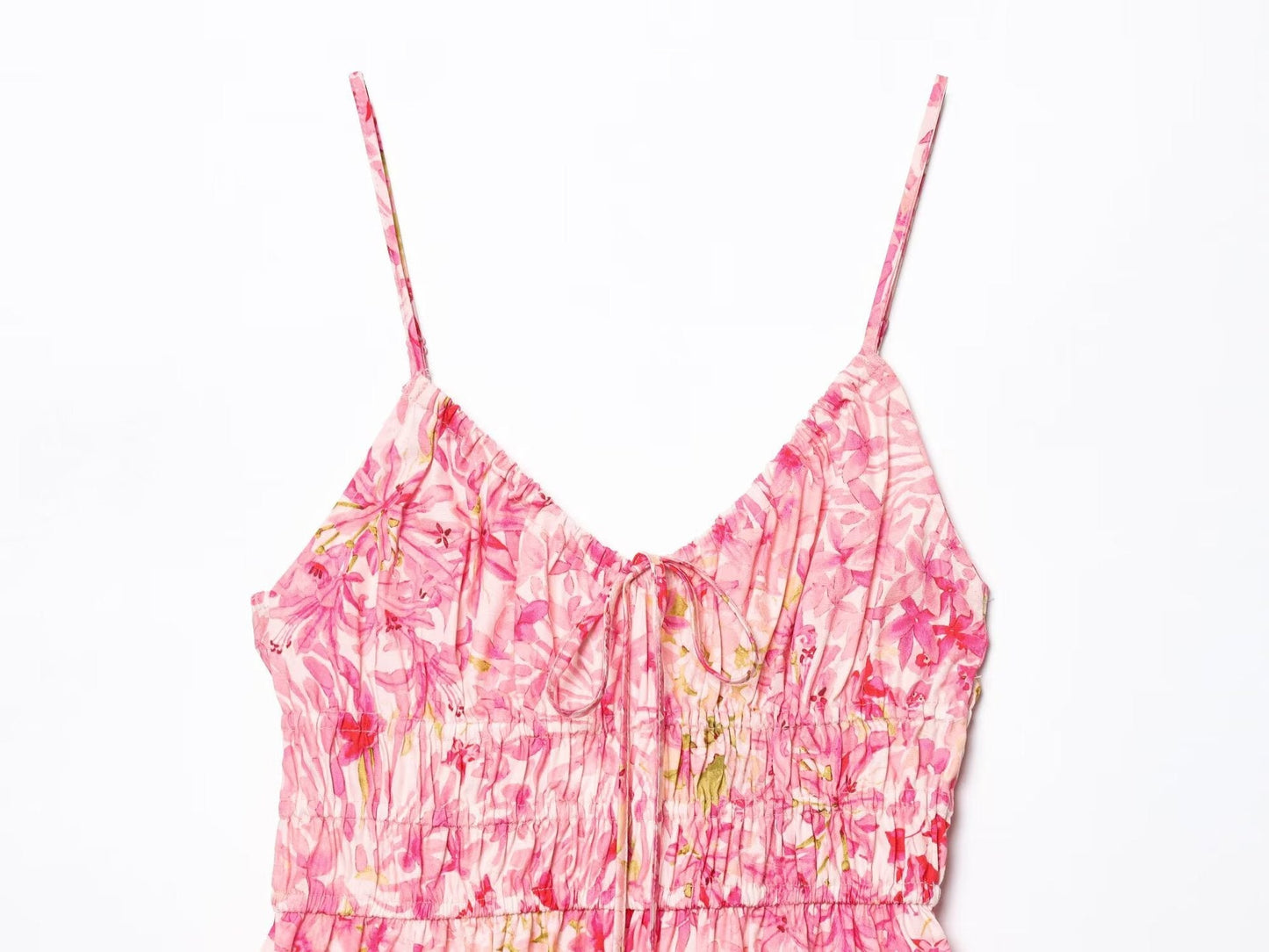 Casual Floral Print Spaghetti Strap Maxi Dress