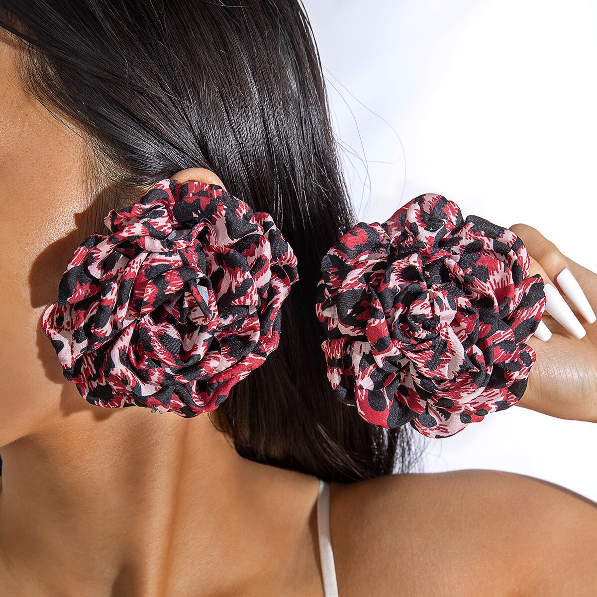 Geometric Leopard Print Resin Drop Earrings For Women