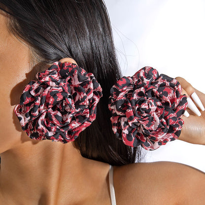 Geometric Leopard Print Resin Drop Earrings For Women