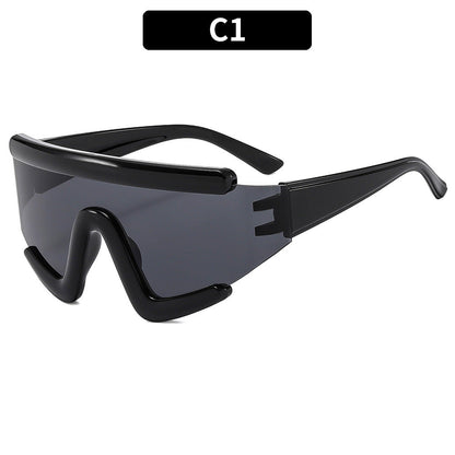 Trendy Oversized Cycling Sunglasses with UV400 Protection
