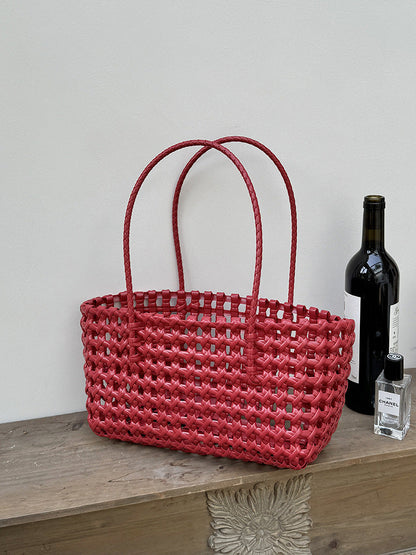 Woven Beach Tote Bag Casual PVC Stylish Handbag