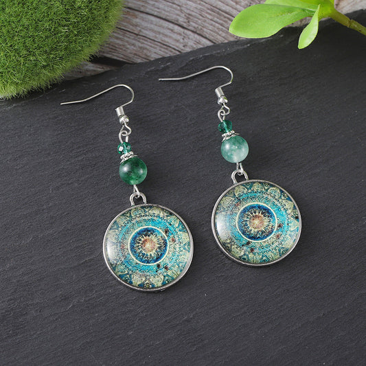 Vintage Dreamcatcher Mandala Dangle Stud Earrings