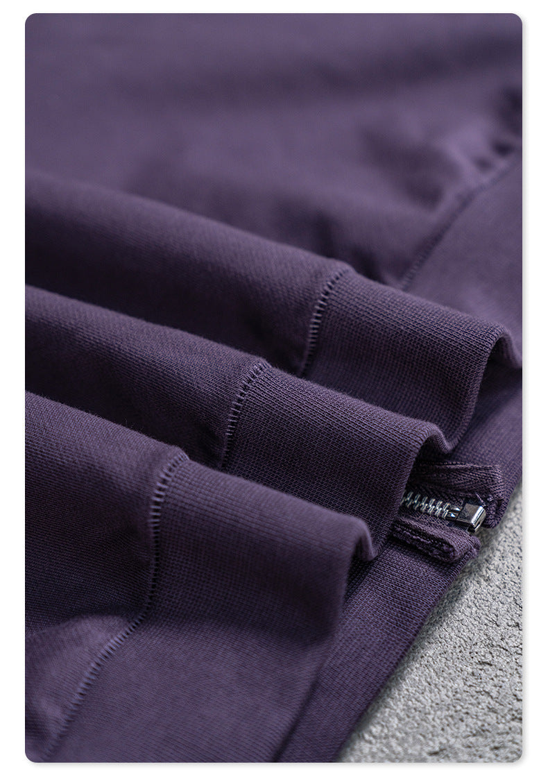 Casual Solid Color Oversize Zip-Up Hoodie