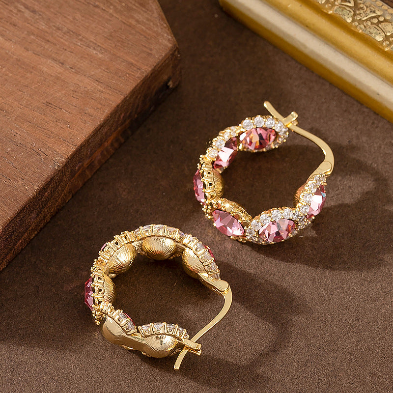 Geometric Circle Zircon Earrings For Women Stylish And Unique