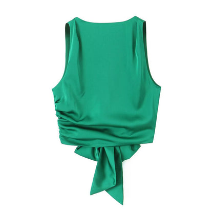 Sexy Backless Tie Back Cropped Top