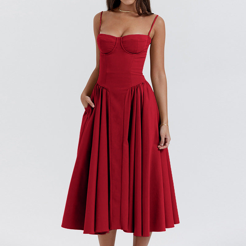 Elegant Vintage-Inspired A-Line Midi Dress