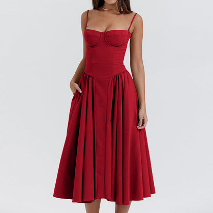 Elegant Vintage-Inspired A-Line Midi Dress