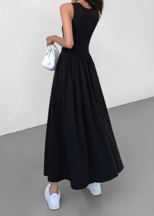 Flowy Maxi Dress White Sleeveless Lightweight Fabric