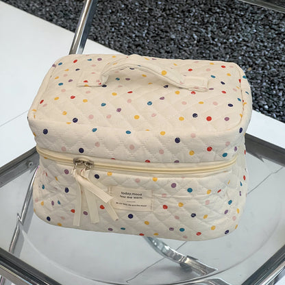 Colorful Polka Dot Makeup Bag Large Capacity Travel Clutch