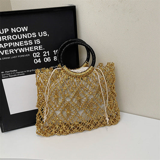 Hollow Out Braided Large Tote Bags