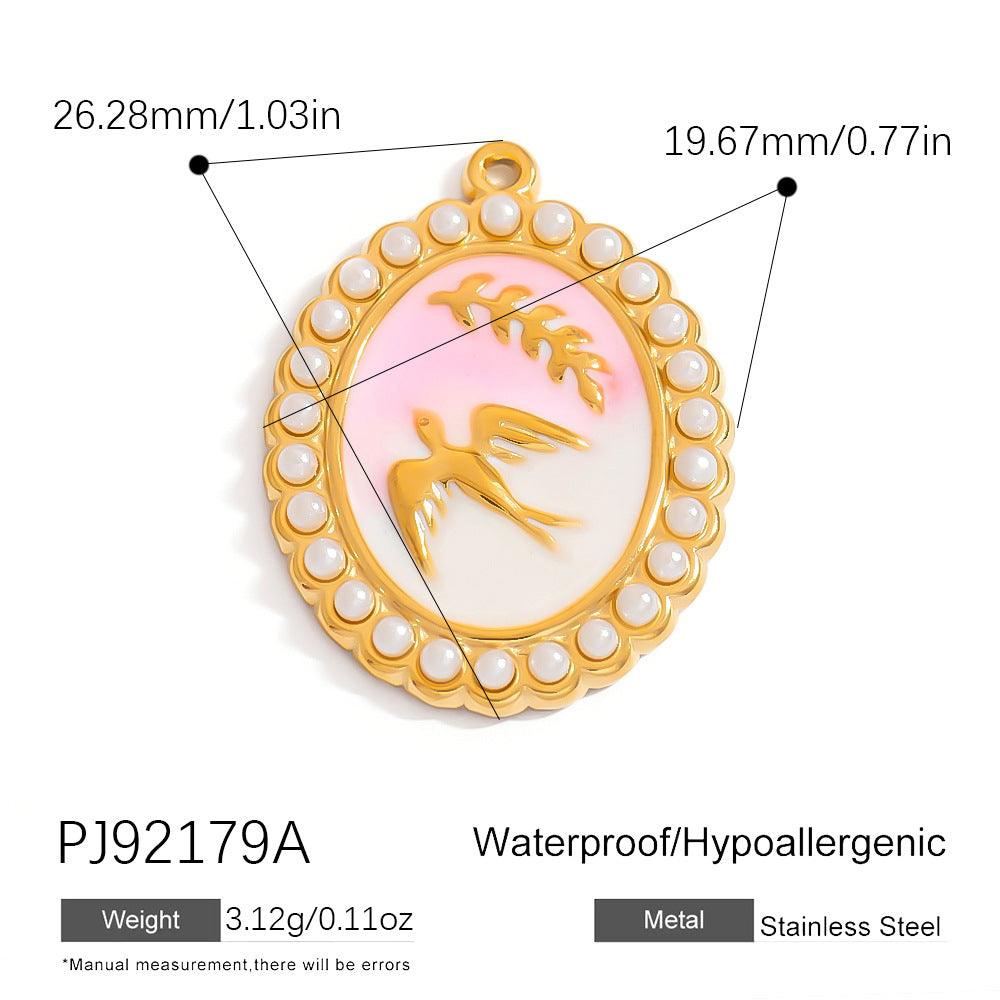 Stainless Steel Ocean-Themed DIY Flower Pendant Jewelry