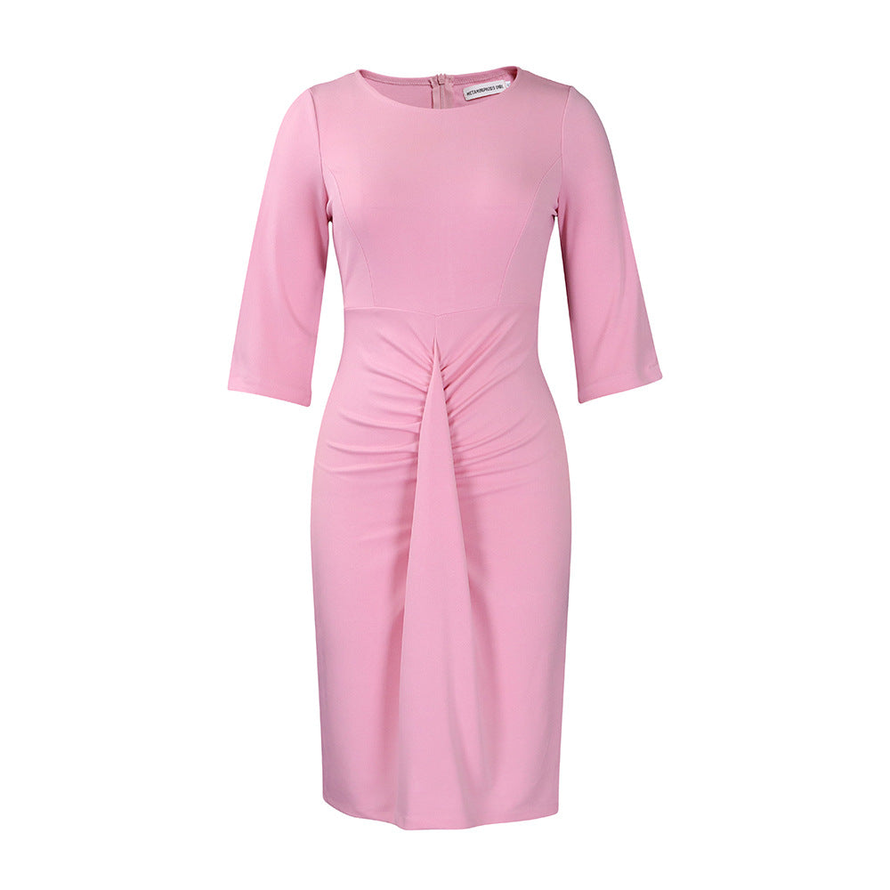 Elegant Pencil Dress With Ruffled Design