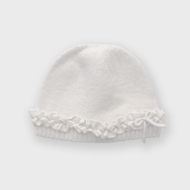 Cute Bowknot Wool Blend Beanie for Women