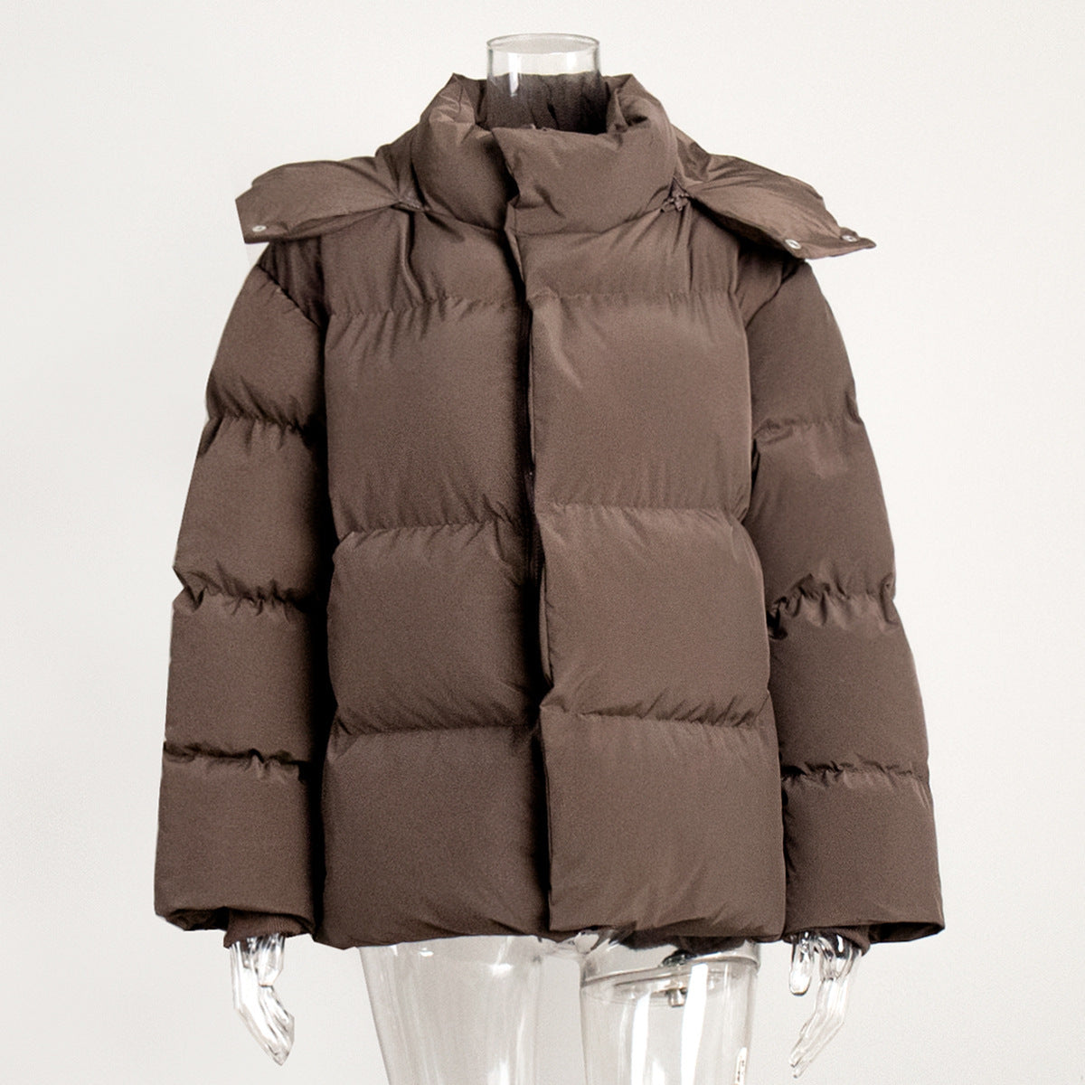 Women's Casual Hooded Cotton Jacket Solid Color Oversized Outerwear