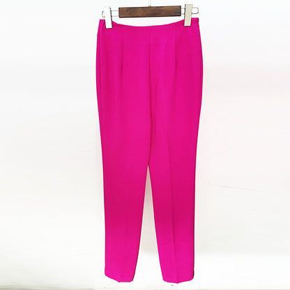 Luxury Ostrich Feather Trimmed Blazer With Rhinestones