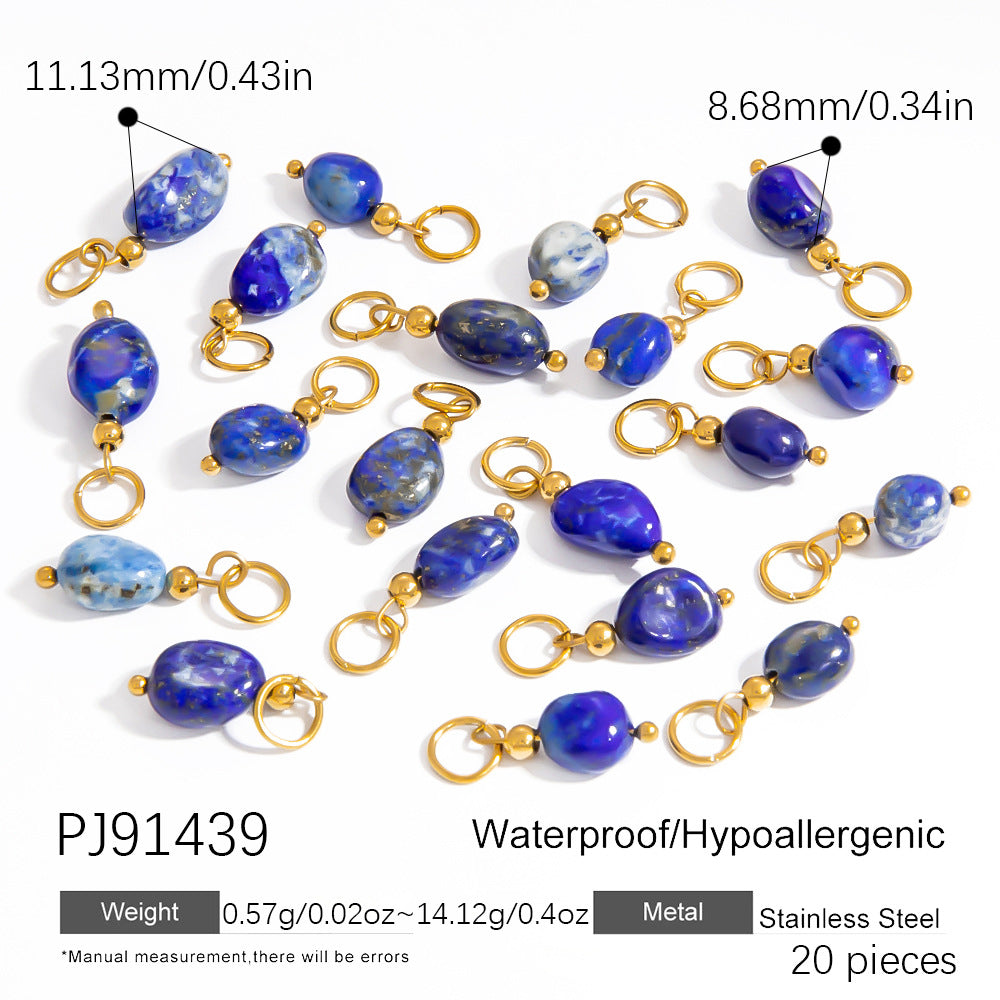 Fashion Stainless Steel Natural Stone Pendant Earrings