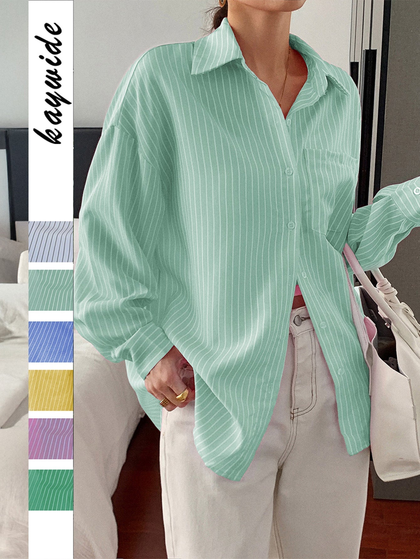 Casual Striped Long Sleeve Women's Shirt
