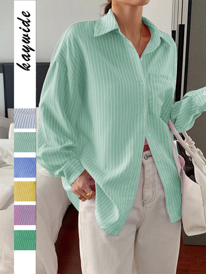 Casual Striped Long Sleeve Women's Shirt