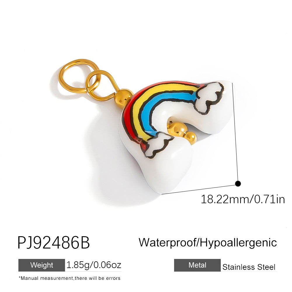 DIY Stainless Steel Jewelry Accessories Colorful Shell Pendant