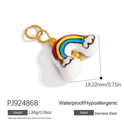 DIY Stainless Steel Jewelry Accessories Colorful Shell Pendant