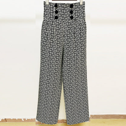 Pattern Blazer Stylish Polyester Jacket