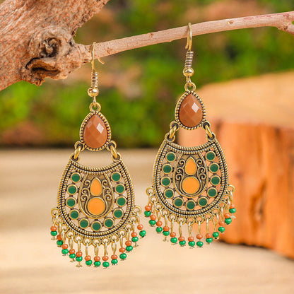 Fashion Tassel Bead Earrings for Women Stylish Vintage Jewelry