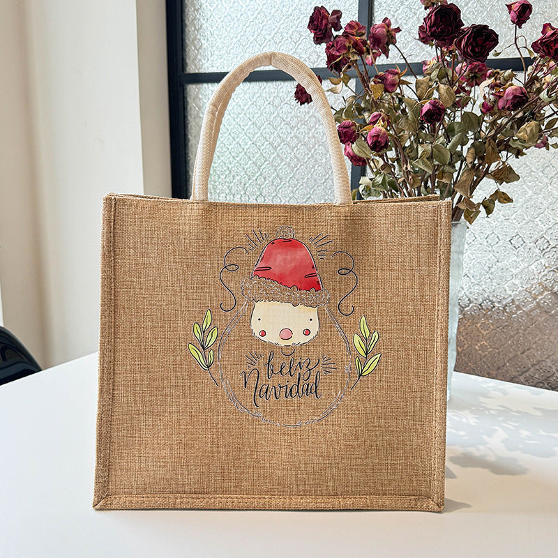 Trendy Hemp Tote Bag with Stylish Prints
