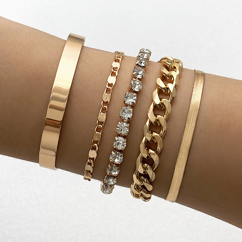 Vintage Geometric Twist Alloy Bracelet For Women