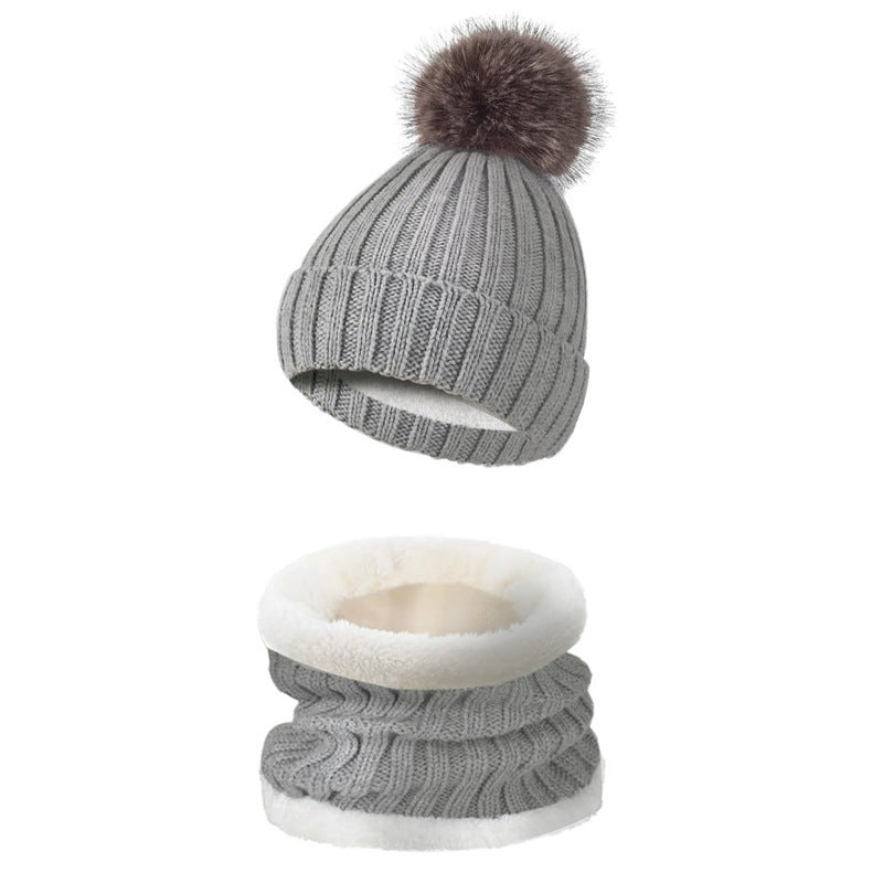 Warm Knitted Winter Scarf, Hat, and Gloves Set