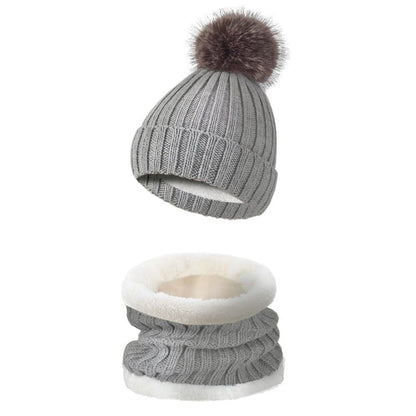Warm Knitted Winter Scarf, Hat, and Gloves Set