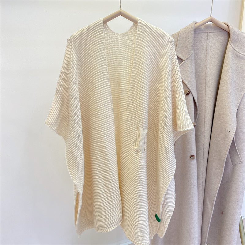 Winter Solid Color Soft Thick Cape Scarf