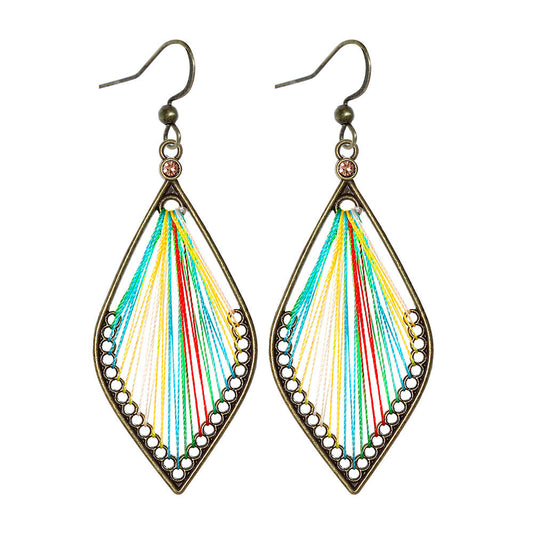 Bohemian Colorful Tassel Earrings Set Vintage Ethnic Statement Jewelry
