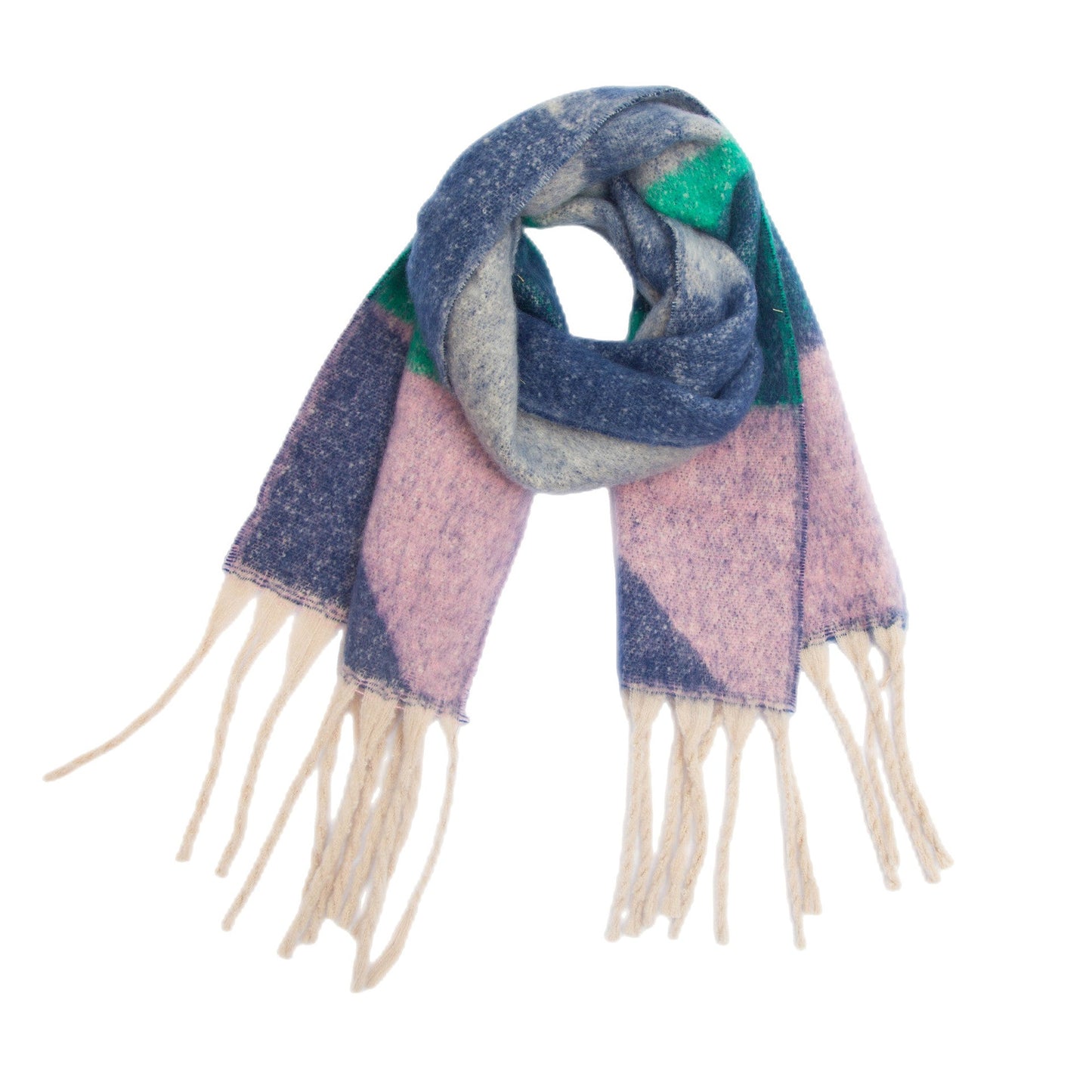 Comtrast Color Tassel Mohair Scarves