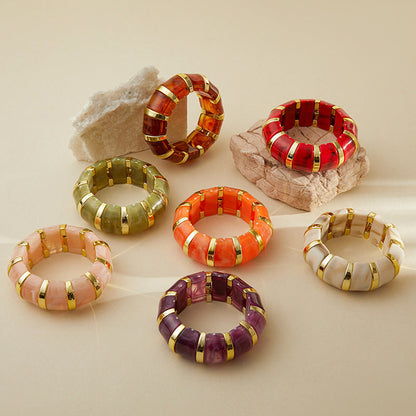 Vintage Acrylic Splicing String Bracelets