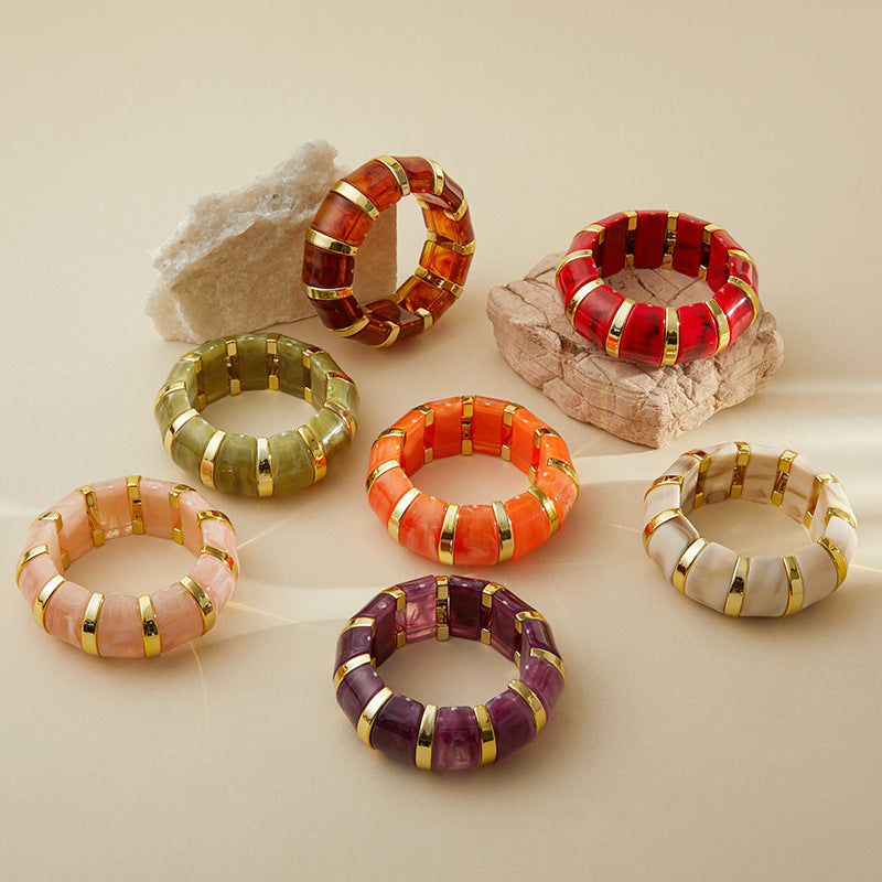 Vintage Acrylic Splicing String Bracelets