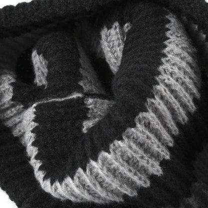 Trendy Striped Color Block Thicken Cuff Beanie