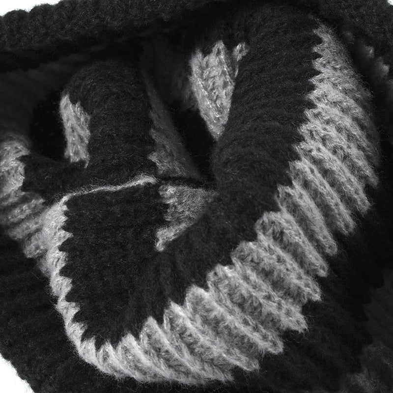 Trendy Striped Color Block Thicken Cuff  Beanie